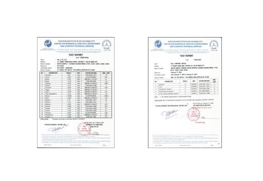 Chứng nhận từ viện Pasteur của máy lọc nước lắp dưới chậu rửa Mitsubishi Cleansui EU101